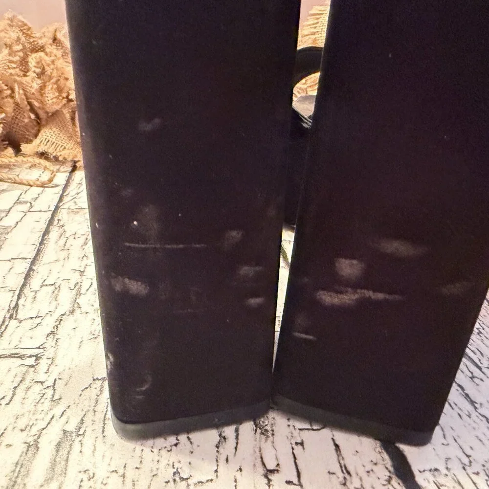 Womens Maeve Anthropologie Platform Ankle Buckle Heels Black Size 40 - Picture 5 of 7